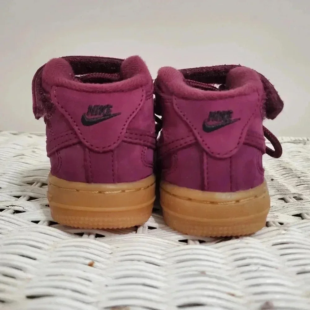 Nike Force 1 Suede Purple Plum Gum Baby Toddler 4C Sneakers Shoes RARE